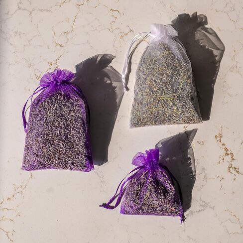 Lavender Sachets by Lavender 101 - US Grown French (Grosso) Lavender Sachets | Great for Adding Fragrance to Closets, Drawers, Homes, Vehicles, Workspaces (6), Small, Purple in Kuwait