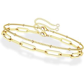 Dainty Gold Bracelets for Women, 14K Gold Filled Adjustable Layered Bracelet Cute Evil Eye Oval Chain Pearl Bar Turtle Gold Bracelets for Women Jewelry
