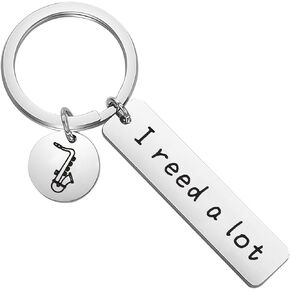 Saxophone Keychain Saxophone Lovers Gift I Reed a Lot Music Lover Gift Saxophone Jewelry