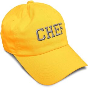 Soft Baseball Cap Silver Letters Chef Cooking Aircraft Crew Cotton Embroidered Dad Hats for Men & Women