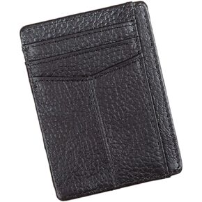 Le'aokuu RFID Real Leather Minimalist Slim Wallet Front Pocket Credit Card Case