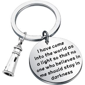 bobauna Nautical Lighthouse Keychain Light of Hope Symbol Jewelry Gift I Have Come Into The World As A Light