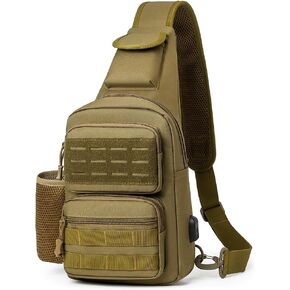 DOUNTO Tactical Sling Bag for Men Molle Utility Shoulder Bag Chest Pack Crossbody Backpack for Hiking Hunting