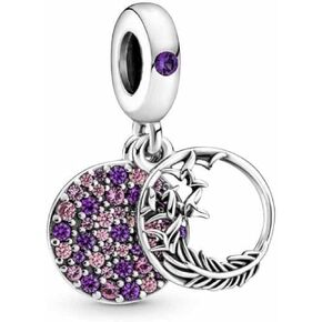 PANDORA Pavé Feather Dangle Charm, 925 Sterling Silver - 799561C01