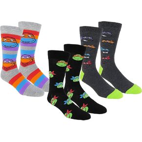 Teenage Mutant Ninja Turtles Casual Crew Socks 3 Pair Pack Multi Color