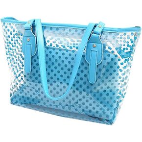PVC Large Candy Color Clear Shoulder Bag 2 IN 1 Beach Totes Transparent Handbags With Interior Pocket For Women