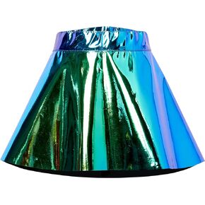 Daisy corsets Women's Plus Size Blue/Teal Holo Mini Skater Skirt