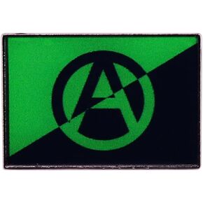 Eco Anarchist Flag Green Black Anarchism Environmental Climate Change 1.2" Enamel Pin