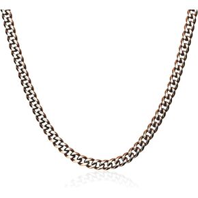 Stainless Steel/Titanium Black/Blue/Brown/Gold/Silver & Brushed Texture Cuban Chain Necklaces/Bracelets for Men Women, Nickel-Free, Hypoallergenic Jewelry 7mm/8mm/9mm/10mm/15mm Bracelet Length 7.8''/8.6"/9'',Necklace Length 20.5"
