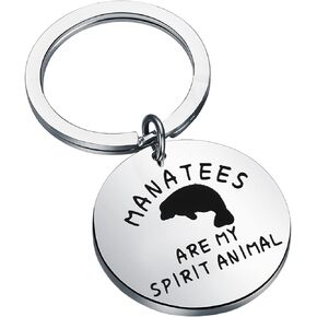 Lywjyb Birdgot Manatees are My Spirit Animal Keychain Funny Animal Lover Gift