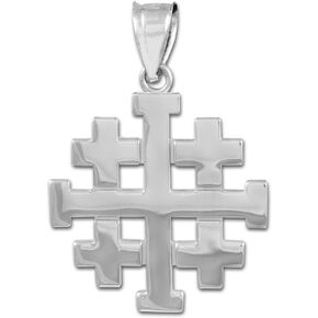 925 Sterling Silver Templar Crusaders Jerusalem Cross Pendant