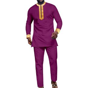 private afripride African Suits for Men Tracksuit Dashiki Embroidery Shirts and Pant 2 Piece Set Ankara Outfits