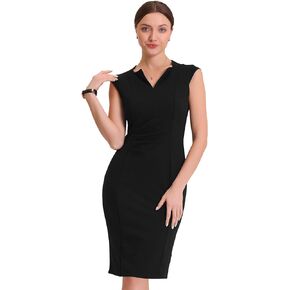 Allegra K Women's Sheath Dress Pencil Sleeveless Office Elegant Business Dress