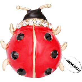 Lovely Red Enamel Ladybug Brooch Pin