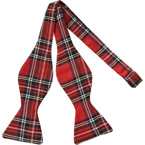 Men's Royal Stewart Tartan Self-Tie Bow Tie, Red, Yellow, White, Green, Blue, One size