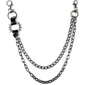 ARZASGO Unisex Punk Chains for Pants, Heavy Duty Belt Chains Hip Hop Trousers Jeans Chain with Lobster Clasps for Wallet Keys