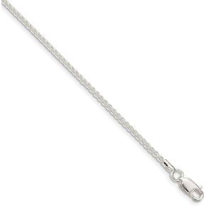 The Black Bow 1.6mm Sterling Silver Solid Round Spiga Chain Necklace
