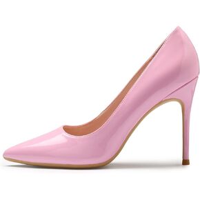 GENSHUO High Heel, 10cm/3.94 Inch Stiletto High Heel Shoes for Women Pointed Toe Party Evening Dress Pumps Prom Pink