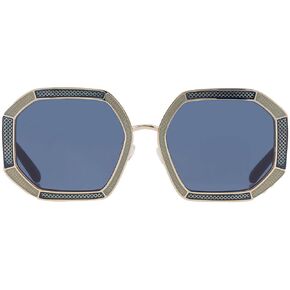 Tory Burch Sunglasses TY 6102 335580 Light Gold Dark Blue