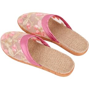 Women's Chinese Mesh Slippers Summer Chinese Floral Mesh Sandals Slides Medium Width Lightweight House Slippers