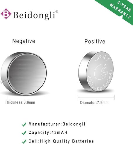 بطارية قلوية LR41 AG3 392 384 192 بطارية 1.5 فولت بطاريات خلية على شكل عملة معدنية 20 قطعة in Kuwait