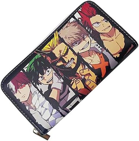 coywzca Anime Wallet My Hero Wallet Mens Wallet Leather Wallet My Hero Merch (Black MHA Wallet XIN) in Saudi Arabia