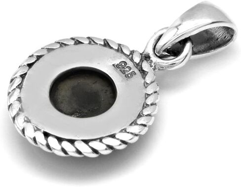 Silvershake 925 Sterling Silver Rope Solitaire Cabochon or Inlay Style Pendant Necklace Jewelry for Women in Saudi Arabia
