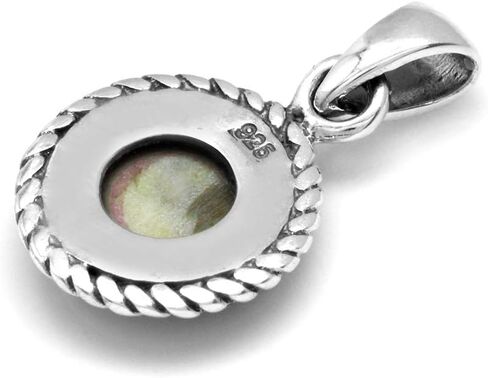 Silvershake 925 Sterling Silver Rope Solitaire Cabochon or Inlay Style Pendant Necklace Jewelry for Women in Saudi Arabia