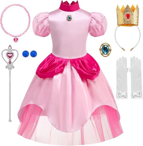 زي الأميرة Mooedcoe للفتيات الصغيرات، فساتين الأميرة التنكرية للأطفال وحفلات أعياد الميلاد مع الملحقات in Kuwait