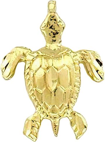 14K Gold Sea Turtle Charm Nautical Ocean Jewelry 13mm in Saudi Arabia