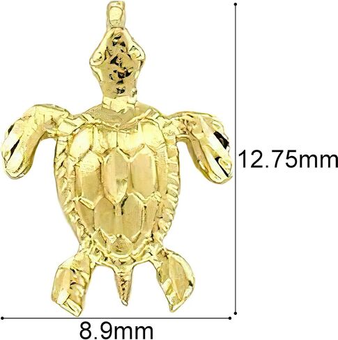 14K Gold Sea Turtle Charm Nautical Ocean Jewelry 13mm in Saudi Arabia