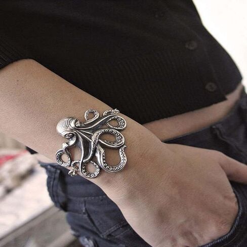 Opexicos 2Pcs Octopus Bracelet in Sterling Silver - silver Chain Octopus Bracelet, Alloy Steel, alloy in Saudi Arabia
