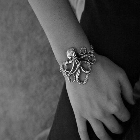 Opexicos 2Pcs Octopus Bracelet in Sterling Silver - silver Chain Octopus Bracelet, Alloy Steel, alloy in Saudi Arabia