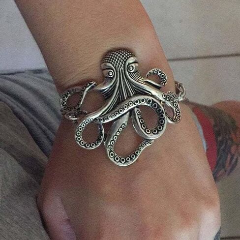Opexicos 2Pcs Octopus Bracelet in Sterling Silver - silver Chain Octopus Bracelet, Alloy Steel, alloy in Saudi Arabia