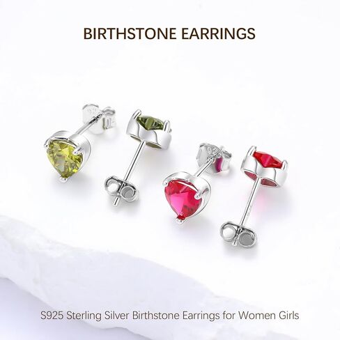 أقراط للنساء المراهقات، 925 من الفضة الإسترلينية جوهرة الميلاد إلى الأبد على شكل قلب وأقراط الذكرى السنوية وأعياد الميلاد وعيد الميلاد هدايا مجوهرات للنساء والزوجة والفتيات in Kuwait