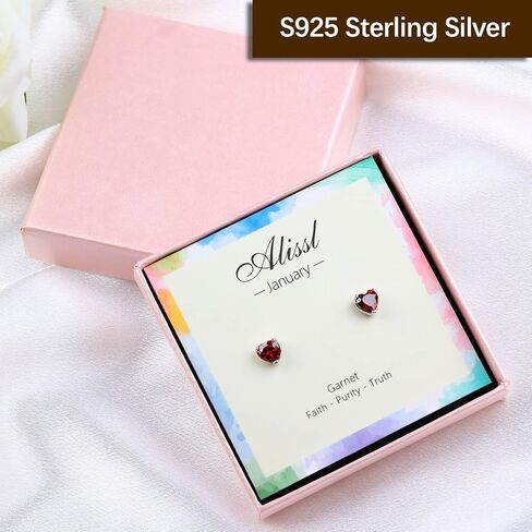 أقراط للنساء المراهقات، 925 من الفضة الإسترلينية جوهرة الميلاد إلى الأبد على شكل قلب وأقراط الذكرى السنوية وأعياد الميلاد وعيد الميلاد هدايا مجوهرات للنساء والزوجة والفتيات in Kuwait