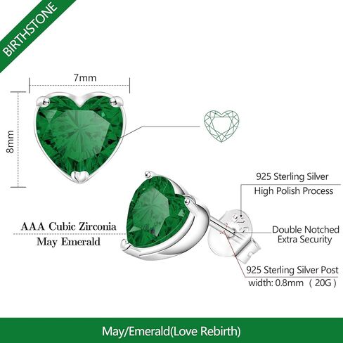 أقراط للنساء المراهقات، 925 من الفضة الإسترلينية جوهرة الميلاد إلى الأبد على شكل قلب وأقراط الذكرى السنوية وأعياد الميلاد وعيد الميلاد هدايا مجوهرات للنساء والزوجة والفتيات in Kuwait