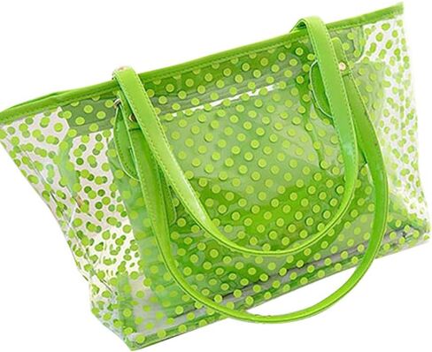 PVC Large Candy Color Clear Shoulder Bag 2 IN 1 Beach Totes Transparent Handbags With Interior Pocket For Women in Saudi Arabia