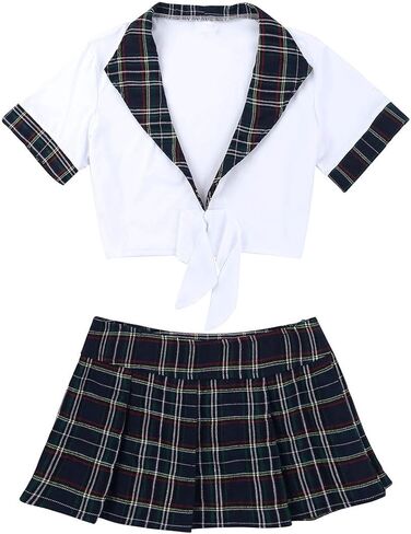 طقم زي تنكري للفتيات في المدرسة للسيدات، زي تنكري لغرفة النوم، تنورة قصيرة مطوية، بيبي دول in Kuwait