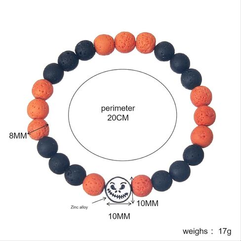 Halloween Sprider & Cobwebs Bracelet for Couple Ghost Skull Stone Beads Matching Bracelets for Best Frined Women Men in Kuwait