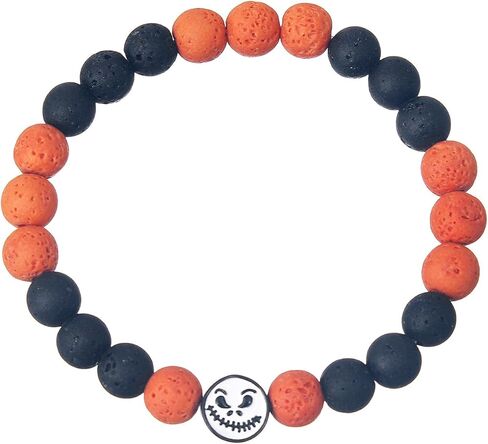 Halloween Sprider & Cobwebs Bracelet for Couple Ghost Skull Stone Beads Matching Bracelets for Best Frined Women Men in Kuwait