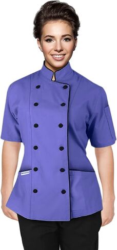 Short Sleeves Tailored Fit Chef Coat Jacket Uniform for Women for Food Service, Caterers, Bakers and Culinary Professional in Saudi Arabia