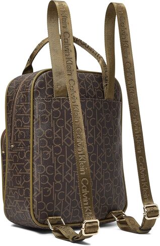 Calvin Klein Key Item Signature Backpack Brown/Khaki/Olive One Size in Saudi Arabia