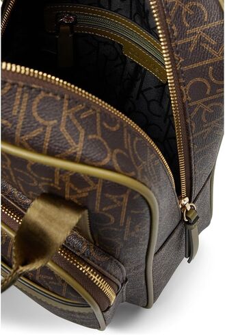 Calvin Klein Key Item Signature Backpack Brown/Khaki/Olive One Size in Saudi Arabia