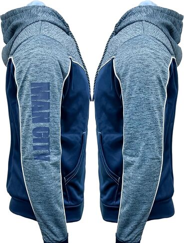 Icon Sports Men's Manchester City Full-Zip Hoodie, Licensed M. City Hooded Sweatshirt in Saudi Arabia