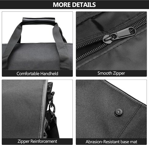 Kalawen Garment Bags for Travel, Superior Oxford Fabric Garment Duffle Bags for Travel Waterproof Men Women, 2 in 1 Hanging Dress Suitcase Suit Travel Bags Black in Saudi Arabia