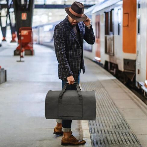Kalawen Garment Bags for Travel, Superior Oxford Fabric Garment Duffle Bags for Travel Waterproof Men Women, 2 in 1 Hanging Dress Suitcase Suit Travel Bags Black in Saudi Arabia