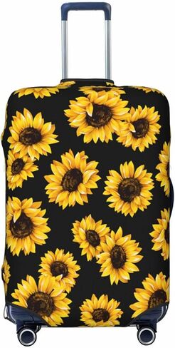 Travel Luggage Cover Autumn Sunflowers Wooden Luggage Suitcase Protector Baggage Fit 18-21 Inch in Saudi Arabia