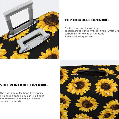 Travel Luggage Cover Autumn Sunflowers Wooden Luggage Suitcase Protector Baggage Fit 18-21 Inch in Saudi Arabia