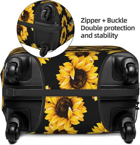 Travel Luggage Cover Autumn Sunflowers Wooden Luggage Suitcase Protector Baggage Fit 18-21 Inch in Saudi Arabia